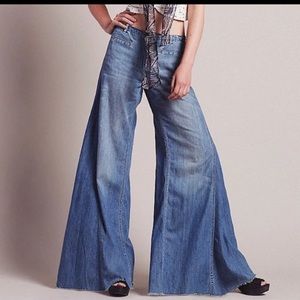 Free people extreme wide leg flare jeans